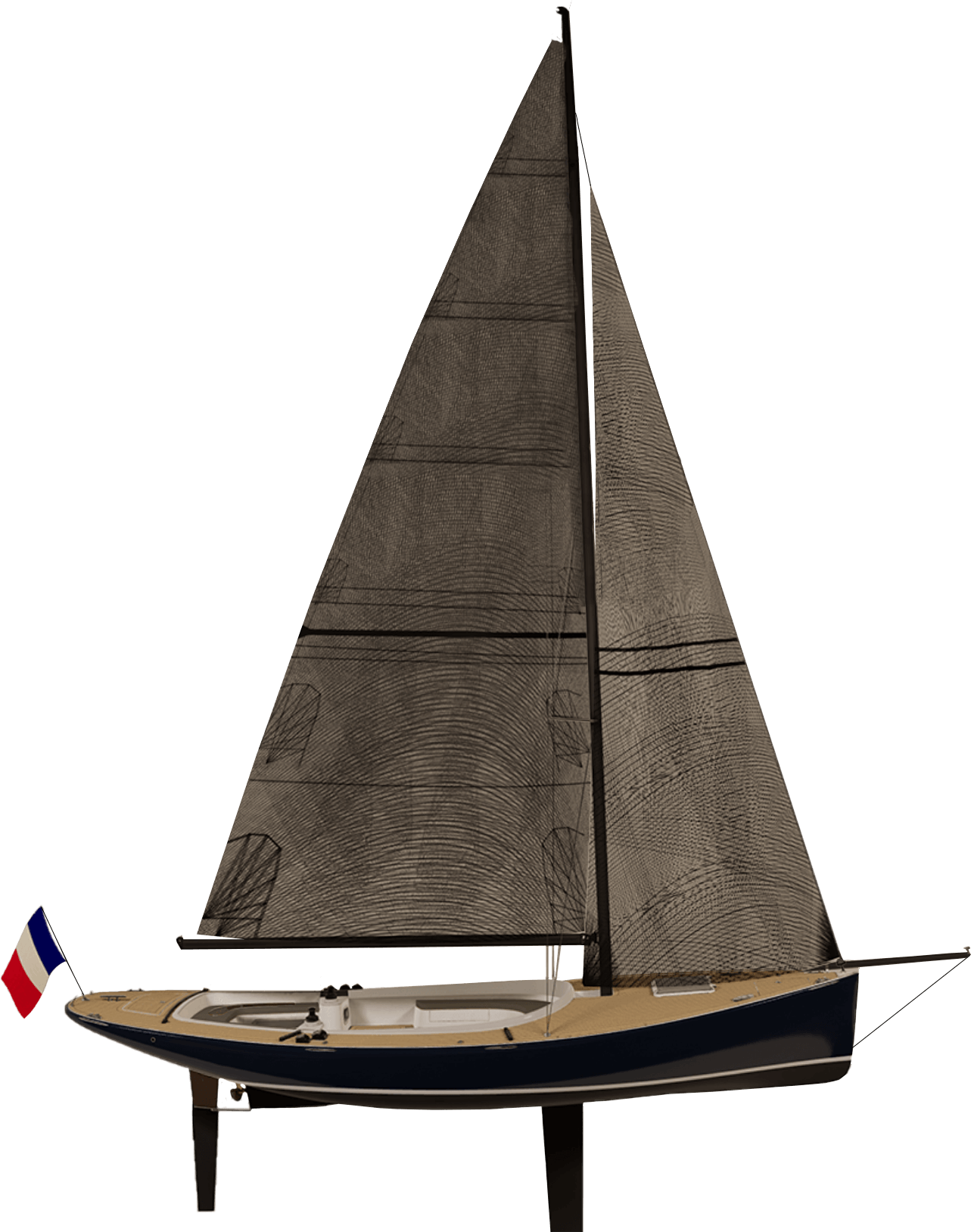 Maquette 3D du Cape Cod 896, coque noire
