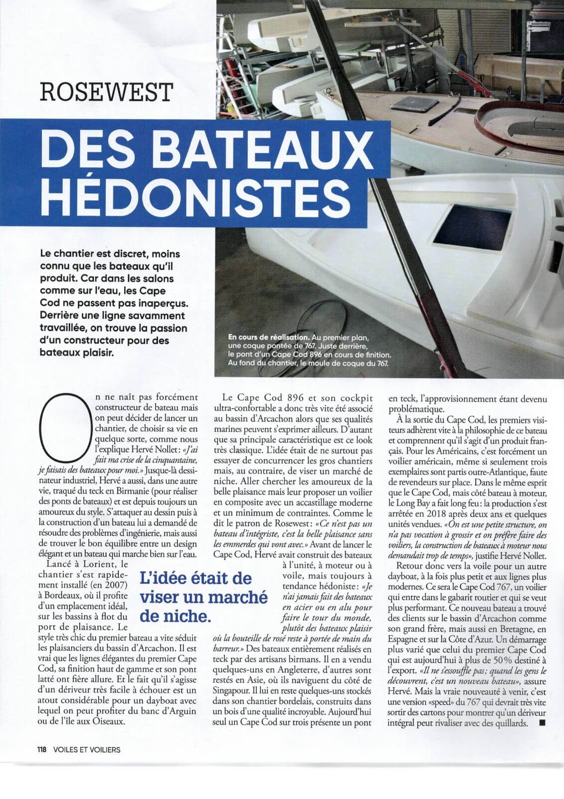 Voiles et voiliers n°640- Chantier Rosewest – des Day-boats Hédonistes - Rosewest